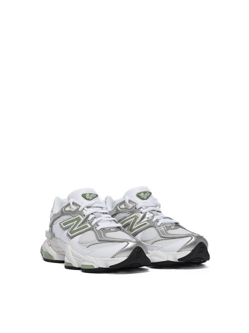 Sneakers 9060 3B6 in pelle e mesh White Silver Green NEW BALANCE | U90603B6